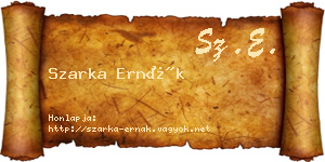 Szarka Ernák névjegykártya